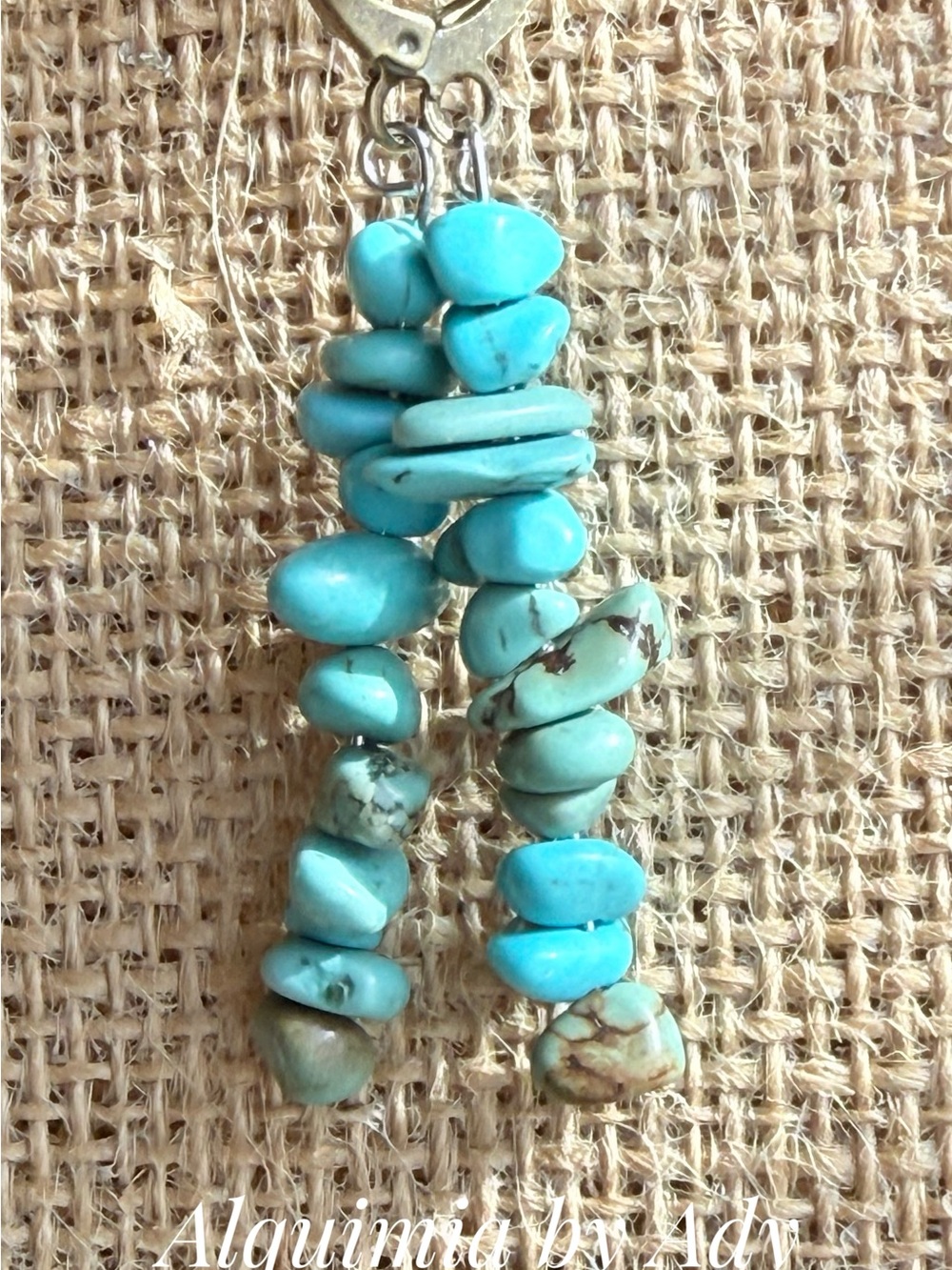 Fall Turquoise Stack Drop Earrings - Picture 3 of 4